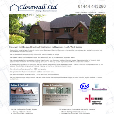 Screenshot of Closewall website.