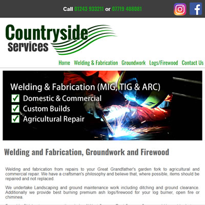 Screenshot of Countryside Services website.