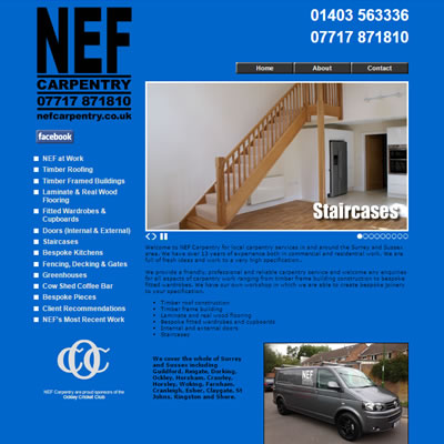 Screenshot of NEF Carpentry website.