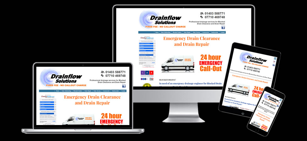 Responsive, Mobile Friendly Web Design Slide showing responsive, mobile friendly web design.